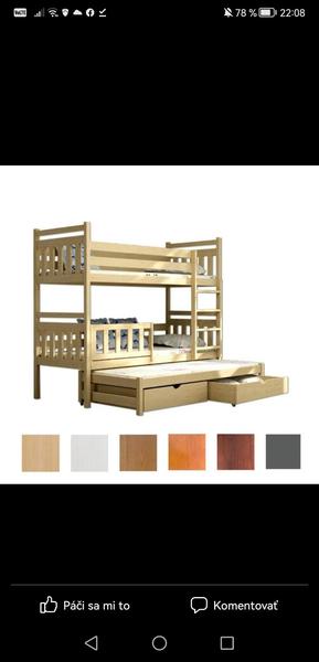 Poschodová posteľ z masívu