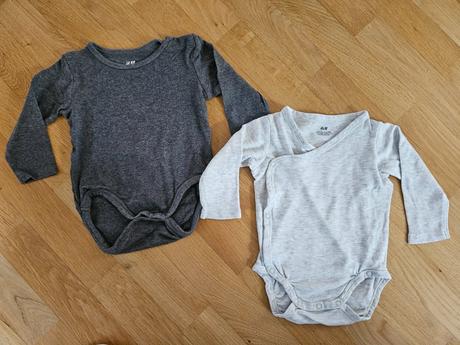 2x h&m body sivé zavinovacie 68, h&m,68