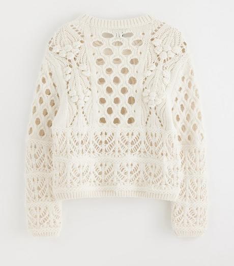 Upletovy dierkovany pulover, lindex,l