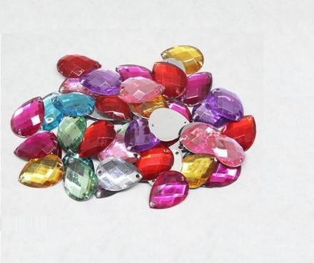 Kamienky našívacie slzičky 13x18 mm, 