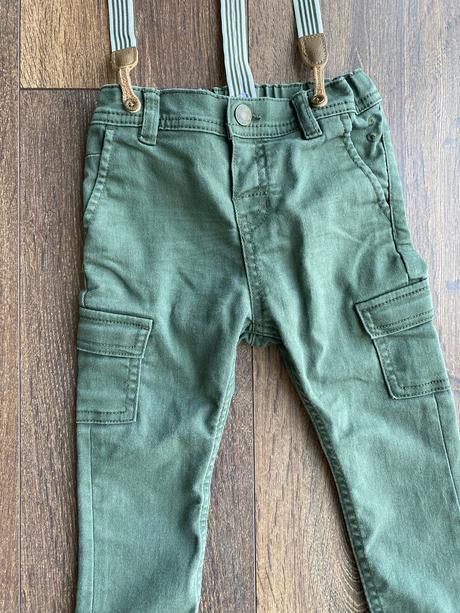 Zelené nohavice na tráky, h&m,86