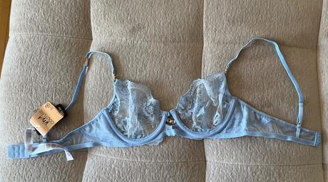 Nová bledomodrá čipkovaná mäkká podprsenka, 80 b, new yorker,80b