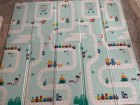Nová ohrádka pre deti béžová / sivá 200x180 cm + v, šírka (cm): 180,dĺžka (cm): 200