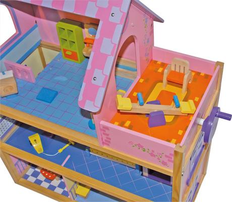 Small foot drevený ružový domček pre bábiky,