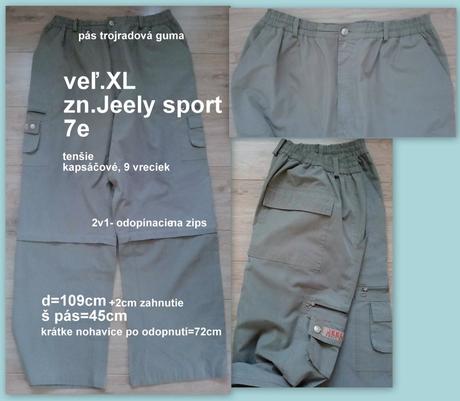 Pánske kapsáčové nohavice veĺ.xl, zn.jeely sport, xl
