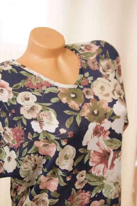 Modrý kvetovaný top, xl, xl