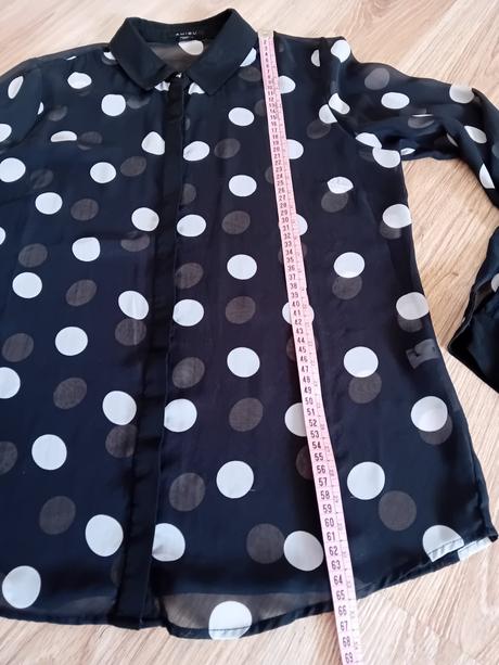 Bodkovaná transparentná blúzka, amisu,m