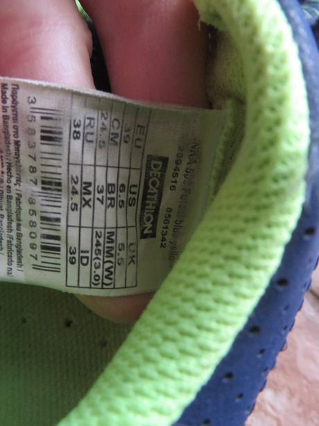 Detské futsalové tenisky -veľ. 38 -vn. dl. 24,5 cm, decathlon,38