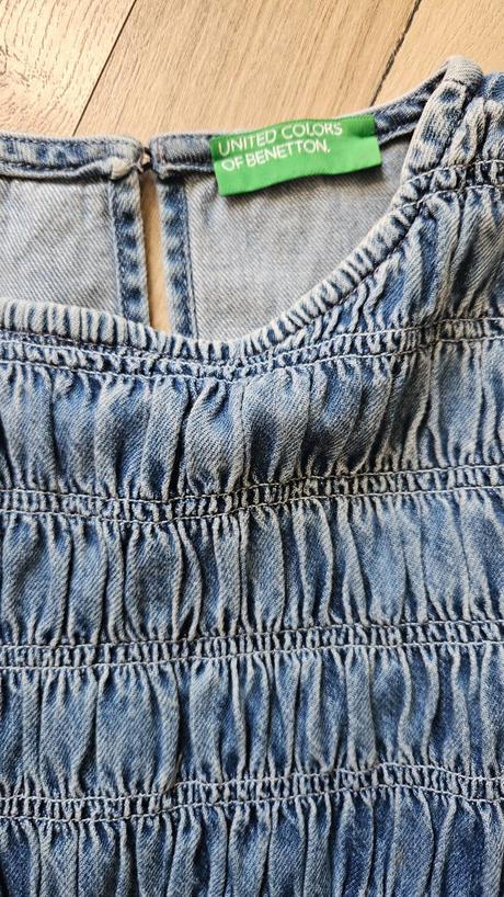 Riflové šaty 8-10r., benetton,134