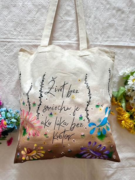Plátené, ručne maľované tašky, 