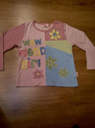 Dievčenské ružové tričko s kvietkami, 104