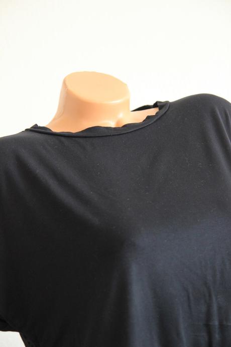 Čierne viskózové body tričko, l, l