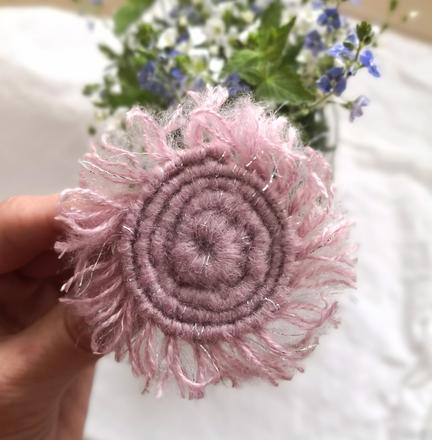 Macrame spona na tzv. predĺžený cop staroružová,