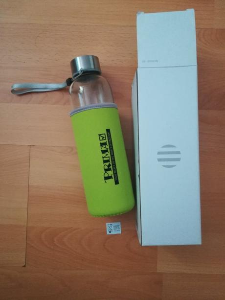 Sklenená fľaša 0,5 l s obalom, 