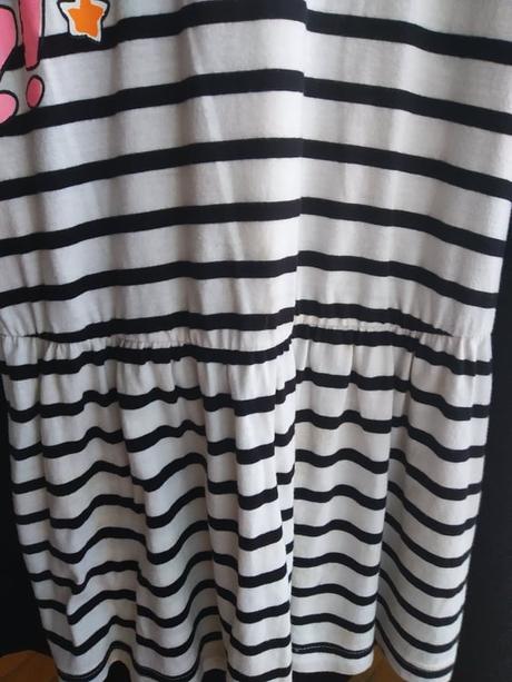 Pásikované šaty s komiksovou potlačou, bonprix,140