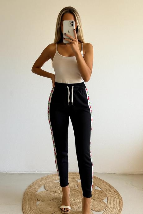 Gate tepláky folklórny vzor čierne, gate,xs