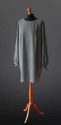 Čierno-biele gingham šaty, h&m,l