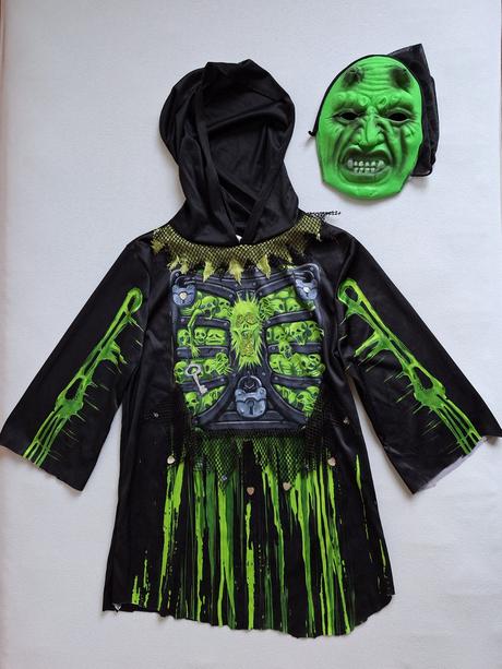Smrtka/zombie halloweenska tunika s maskou 146-152,
