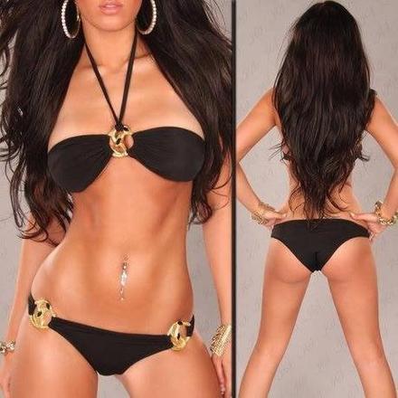 Plavky cierno zlate, m / s / xs