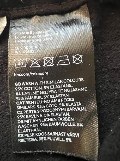 Mierne zateplené čierne legíny pre dievča, h&m,128