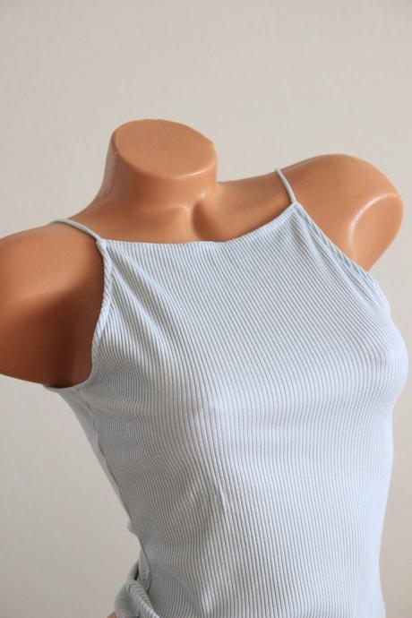 Bledo šedý viskózový top, h&m, m, h&m,m