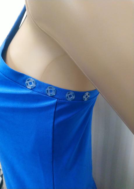 Dámsky kostým tanečnica - modro biele šaty, s,