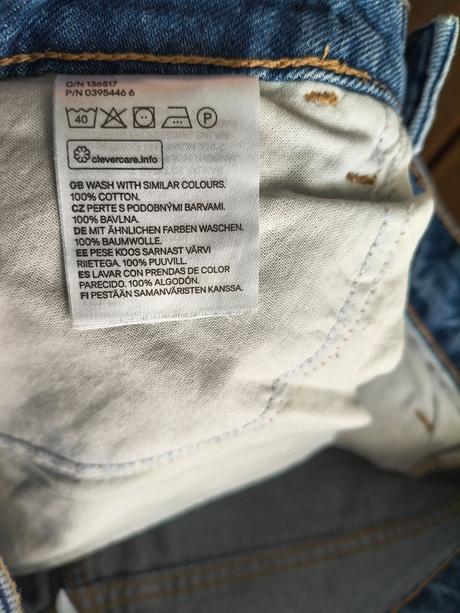 H&m riflové šortky s vysokým pásom m, h&m,m