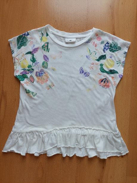 Kvetinové dievčenské tričko, h&m,134