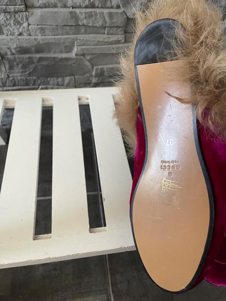 Gucci princetown velvet mules fuchsia v.37, gucci,37