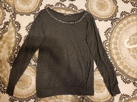 Tričko s dlhým rukávom s kamienkami, orsay,s