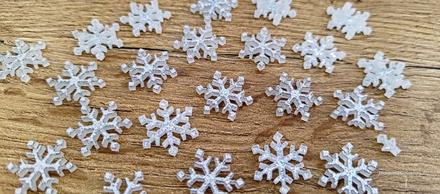 Aplikácia flitrová - vločka -priesvitná s flitram, 