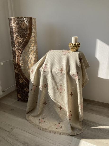 Obrus krémový -priemer-175 cm,, 