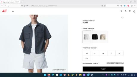 Kraťasy hm svetlosivé krátke, h&m,l