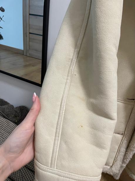 Kremovy kabatik brusená koža, m