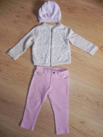 Komplet - čiapka, sveter, jeggins, zara,80