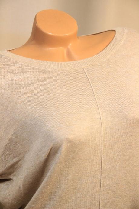 Béžový viskózový oversize sveter, s/m, s