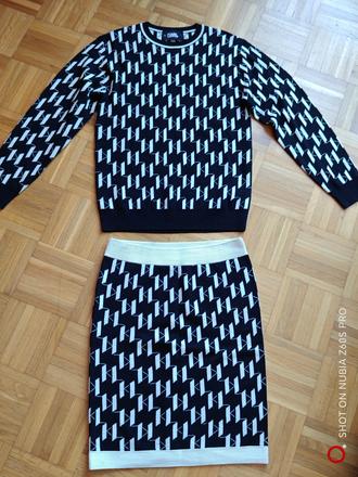 Karl lagerfeld originál svetríkový komplet m/l, l