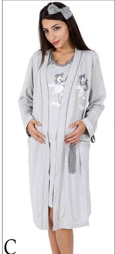 Materský komplet župan a nočná košeľa na kojenie, vienetta secret,l / m / s / xl / xxl