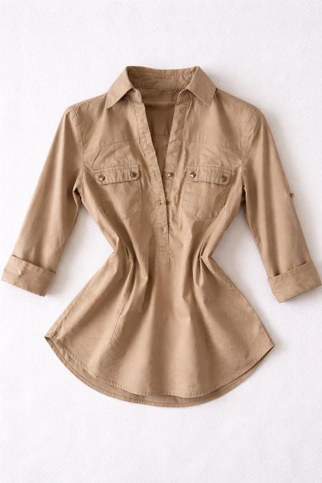 Dámska béžová košeľa, s