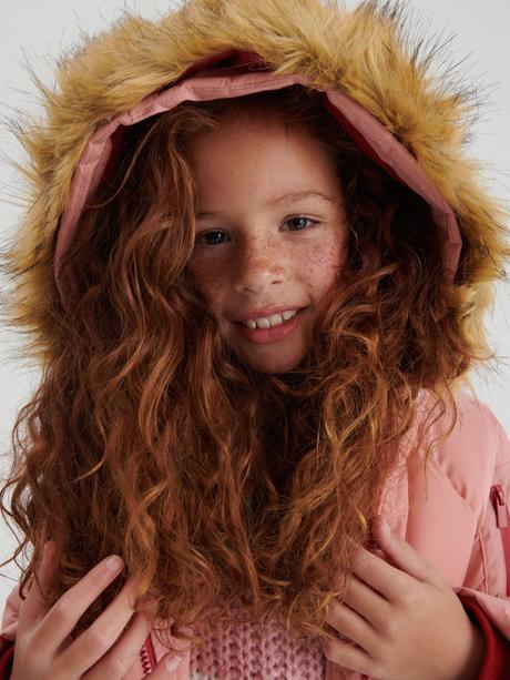 Prešívaná predĺžená bunda s kožušinou reserved, reserved,116 / 122 / 158 / 164