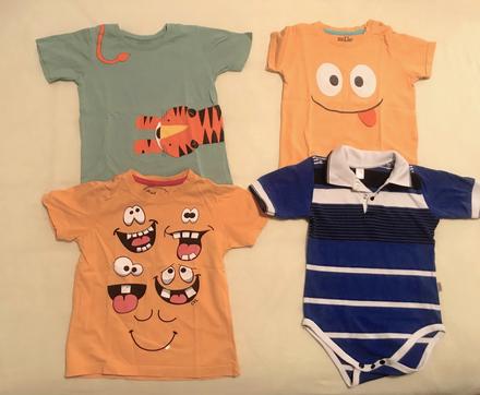 5x chlapčenské tričká+1 body na 2 roky, 86-92 cm, 86–98