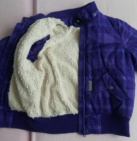 Fialova zimna bundicka hm, h&m,146