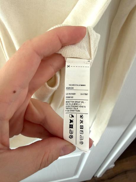 Krémový kardigan zo zmesi viskózy a hodvábu, benetton,m