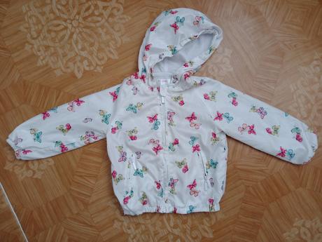 Ľahká šustiaková bundička s motýlikmi, prénatal,98