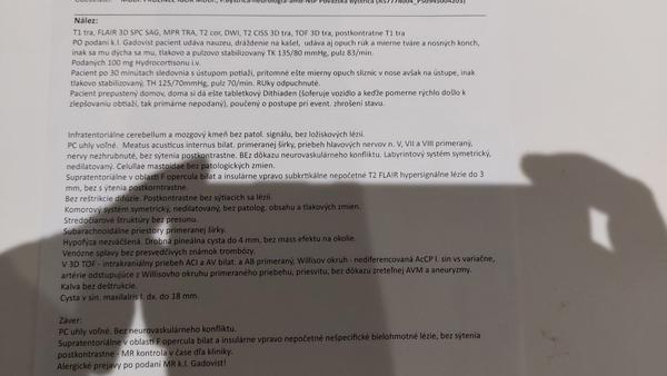 Sú moje výsledky MRI mozgu a ciev v poriadku?