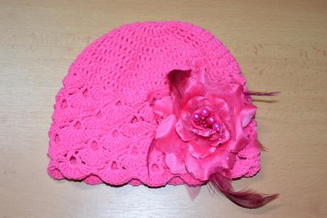 Háčkovaná čiapočka s kvetom, 50 - 158