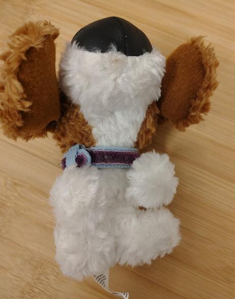 Plyšový hnedo biely psík obojok so srdiečkom 13 cm, 