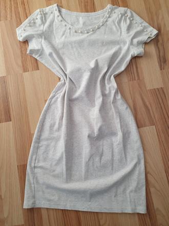 Predĺžené tričko s perlami, s