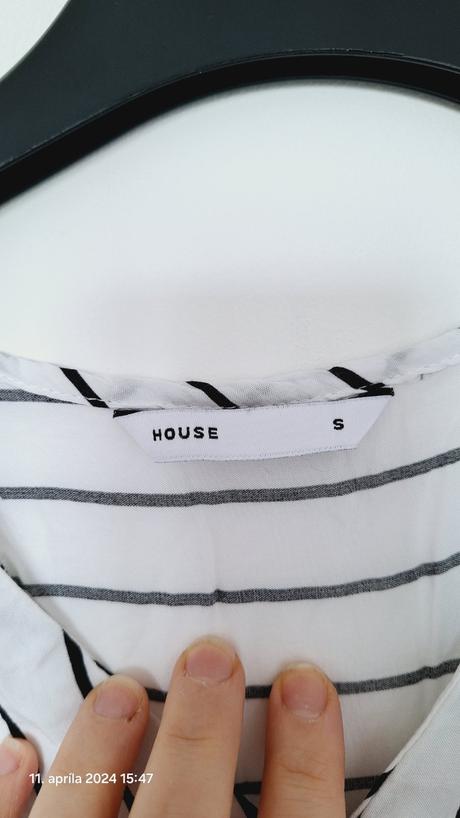 Ľahká čiernobiela blúzka, house,s