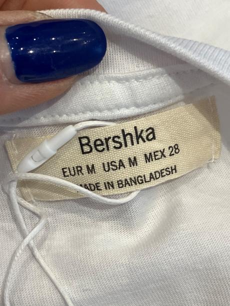 Dámske biele tričko s nápisom bershka (28), bershka,m